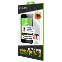 Full Catalog SAIPH6P - Anti Glare, Tempered Glass Screen Protector For IPhone 8Plus, 7Plus, 6Plus (9H 0.3mm) By Cellet