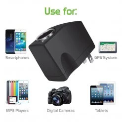 FM1500 - Cellet Universal 2000mA Output AC Wall To DC Car Cigarette Lighter Port Power Converter Female Adapter Full Catalog