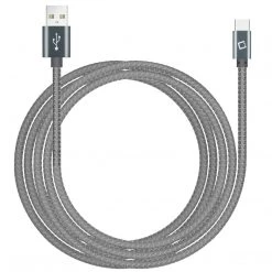 Full Catalog DCA1020GY - Type-C Cable, Cellet 10ft (3m) Heavy Duty Nylon Braided USB-A To USB-C For HTC 10, LG G5, Nexus 5X/6P, LG V20, Samsung Galaxy Note 7- Gray