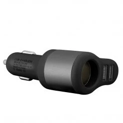 PUSBDC3ABK - Cellet 3 In 1 Car Charger With 2 USB Ports And 1 Car Socket Lighter Adapter - Black/Space Gray Full Catalog