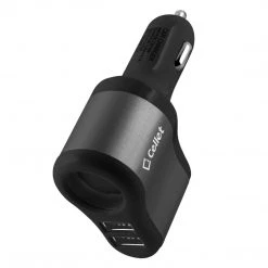 PUSBDC3ABK - Cellet 3 In 1 Car Charger With 2 USB Ports And 1 Car Socket Lighter Adapter - Black/Space Gray Full Catalog