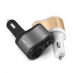 PUSBDC3ABK - Cellet 3 In 1 Car Charger With 2 USB Ports And 1 Car Socket Lighter Adapter - Black/Space Gray Full Catalog