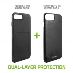 Cellet CCIPH7P1BK - IPhone 7/ 8 Plus 2-Layer Case With Built-In Card Slot - Black Full Catalog