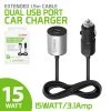 PBACK2BK - Cellet Universal 3.1A Dual USB Port Car Charger With Extended 1.5m Cable For IPhone, Samsung, IPad And More Full Catalog