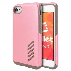 Cellet Full Catalog CCIPH75PK - IPhone SE 2020 / 8 / 7 Dual Layer Anti-Slip Aviator Series Heavy Duty Phone Case - Pink/ Gray