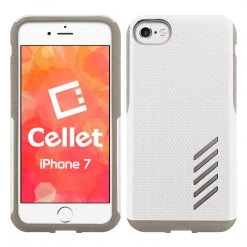 Cellet CCIPH75WT - IPhone SE 2020 / 8 / 7 Dual Layer Anti-Slip Aviator Series Heavy Duty Phone Case - White/ Gray