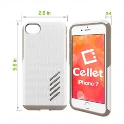 Cellet CCIPH75WT - IPhone SE 2020 / 8 / 7 Dual Layer Anti-Slip Aviator Series Heavy Duty Phone Case - White/ Gray