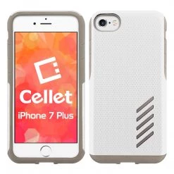 Cellet CCIPH7P5WT - IPhone 7/ 8 Plus Dual Layer Anti-Slip Aviator Series Heavy Duty Phone Case - White/ Gray Full Catalog