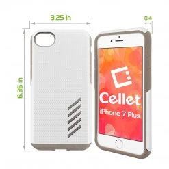 Cellet CCIPH7P5WT - IPhone 7/ 8 Plus Dual Layer Anti-Slip Aviator Series Heavy Duty Phone Case - White/ Gray Full Catalog