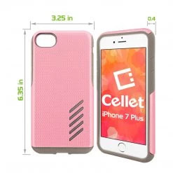Cellet CCIPH7P5PK - IPhone 7/ 8 Plus Dual Layer Anti-Slip Aviator Series Heavy Duty Phone Case - Pink/ Gray
