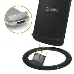 QI300BK - Wireless Charging Pad, Cellet Adjustable Dual Coil Wireless Charging Stand For All Wireless (Qi) Enabled Devices - Black
