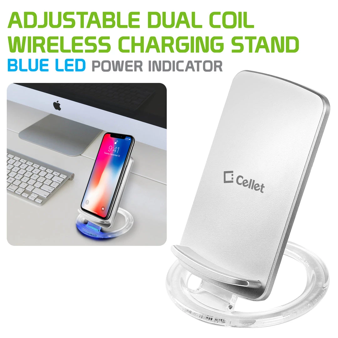 QI300SL - Wireless Charging Pad, Cellet Adjustable Dual Coil Wireless Charging Stand For All Wireless (Qi) Enabled Devices - Silver Full Catalog 1 QI300SL - Wireless Charging Pad, Cellet Adjustable Dual Coil Wireless Charging Stand For All Wireless (Qi) Enabled Devices - Silver Full Catalog