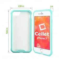 Cellet Full Catalog CCIPH76GR - IPhone SE 2020 / 8 / 7 Heavy Duty HD Clear Ultra Slim Hybrid Phone Case - Green/Clear