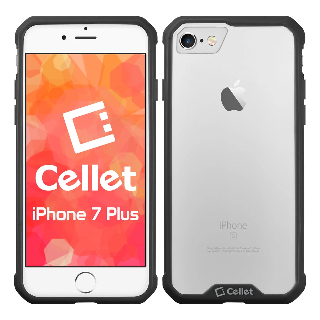 Cellet Full Catalog CCIPH7P6BK - IPhone 7/ 8 Plus Heavy Duty HD Clear Ultra Slim Hybrid Phone Case - Black/Clear 3 Cellet Full Catalog CCIPH7P6BK - IPhone 7/ 8 Plus Heavy Duty HD Clear Ultra Slim Hybrid Phone Case - Black/Clear