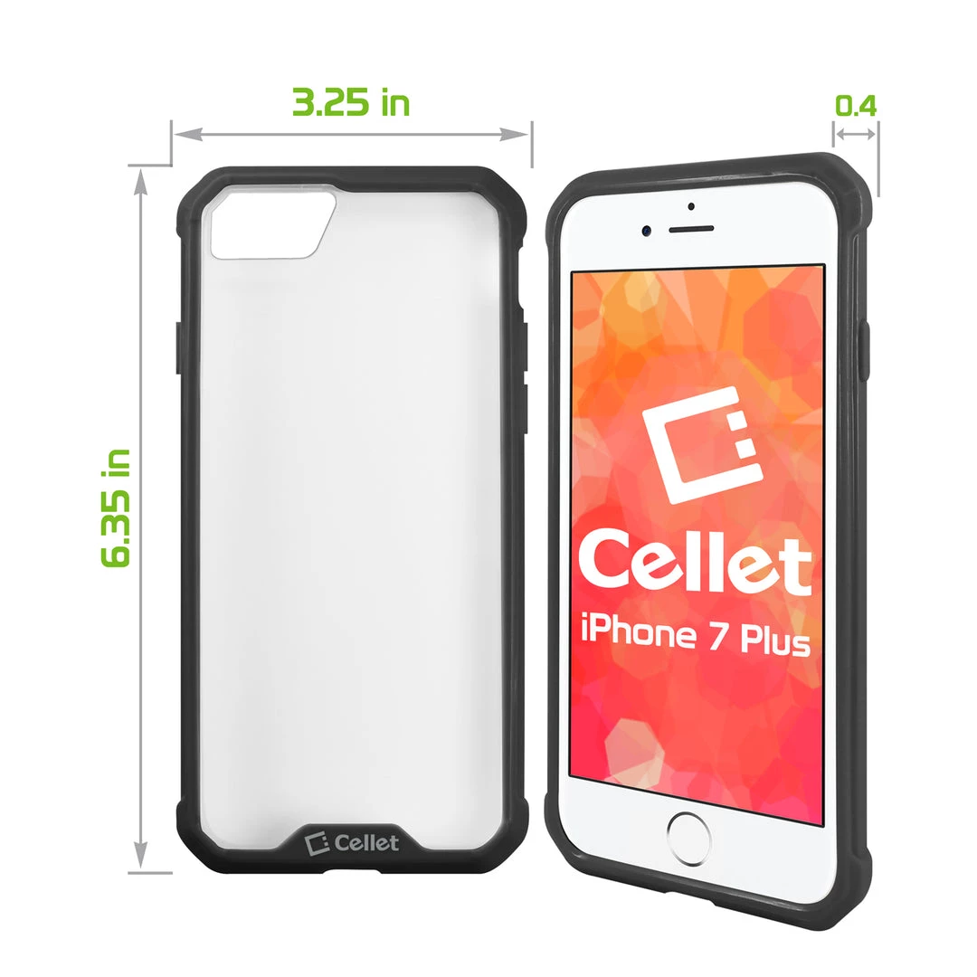 Cellet Full Catalog CCIPH7P6BK - IPhone 7/ 8 Plus Heavy Duty HD Clear Ultra Slim Hybrid Phone Case - Black/Clear 5 Cellet Full Catalog CCIPH7P6BK - IPhone 7/ 8 Plus Heavy Duty HD Clear Ultra Slim Hybrid Phone Case - Black/Clear