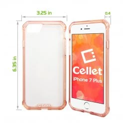 Cellet CCIPH7P6PK - IPhone 7/ 8 Plus Heavy Duty HD Clear Ultra Slim Hybrid Phone Case - Clear/ Pink