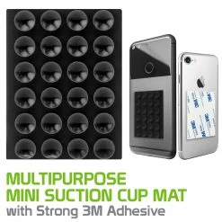 Full Catalog SCUPBK - Cellet Multipurpose Mini Suction Cup Mat With Strong 3M Adhesive - Black
