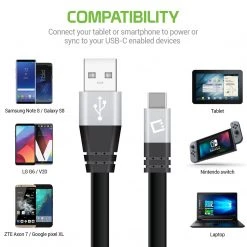 Cellet DCA33BK - USB-A To USB-C Cable, CyonGear Tangle-Free Standard 3.2ft (1m) USB-A To USB-C Charging Sync Cable For Google Pixel XL, LG G5, Nexus 5x/6P, LG V20, Motorola Moto Z/Z Force, HTC 10 And More 12 Cellet DCA33BK - USB-A To USB-C Cable, CyonGear Tangle-Free Standard 3.2ft (1m) USB-A To USB-C Charging Sync Cable For Google Pixel XL, LG G5, Nexus 5x/6P, LG V20, Motorola Moto Z/Z Force, HTC 10 And More
