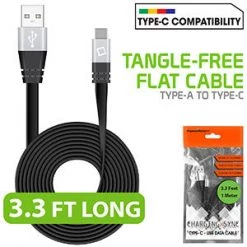 Cellet DCA33BK - USB-A To USB-C Cable, CyonGear Tangle-Free Standard 3.2ft (1m) USB-A To USB-C Charging Sync Cable For Google Pixel XL, LG G5, Nexus 5x/6P, LG V20, Motorola Moto Z/Z Force, HTC 10 And More
