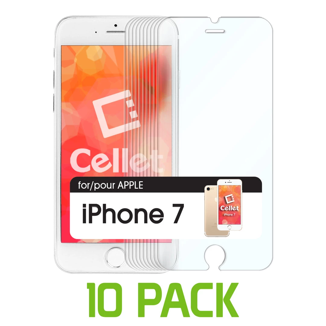 SGIPH710 - 10 Pack IPhone SE 2020, 8, 7, 6S, 6 Screen Protectors, Tempered Glass Screen Protector Compatible To Apple IPhone 6, 7 And 8 (0.3mm) By Cellet 2 SGIPH710 - 10 Pack IPhone SE 2020, 8, 7, 6S, 6 Screen Protectors, Tempered Glass Screen Protector Compatible To Apple IPhone 6, 7 And 8 (0.3mm) By Cellet