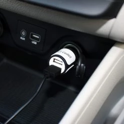 Full Catalog PUSB10W- High Power Dual USB Car Charger, Cellet 2.1A/10W Dual USB Car Charger (Type-C Cable Included) - White