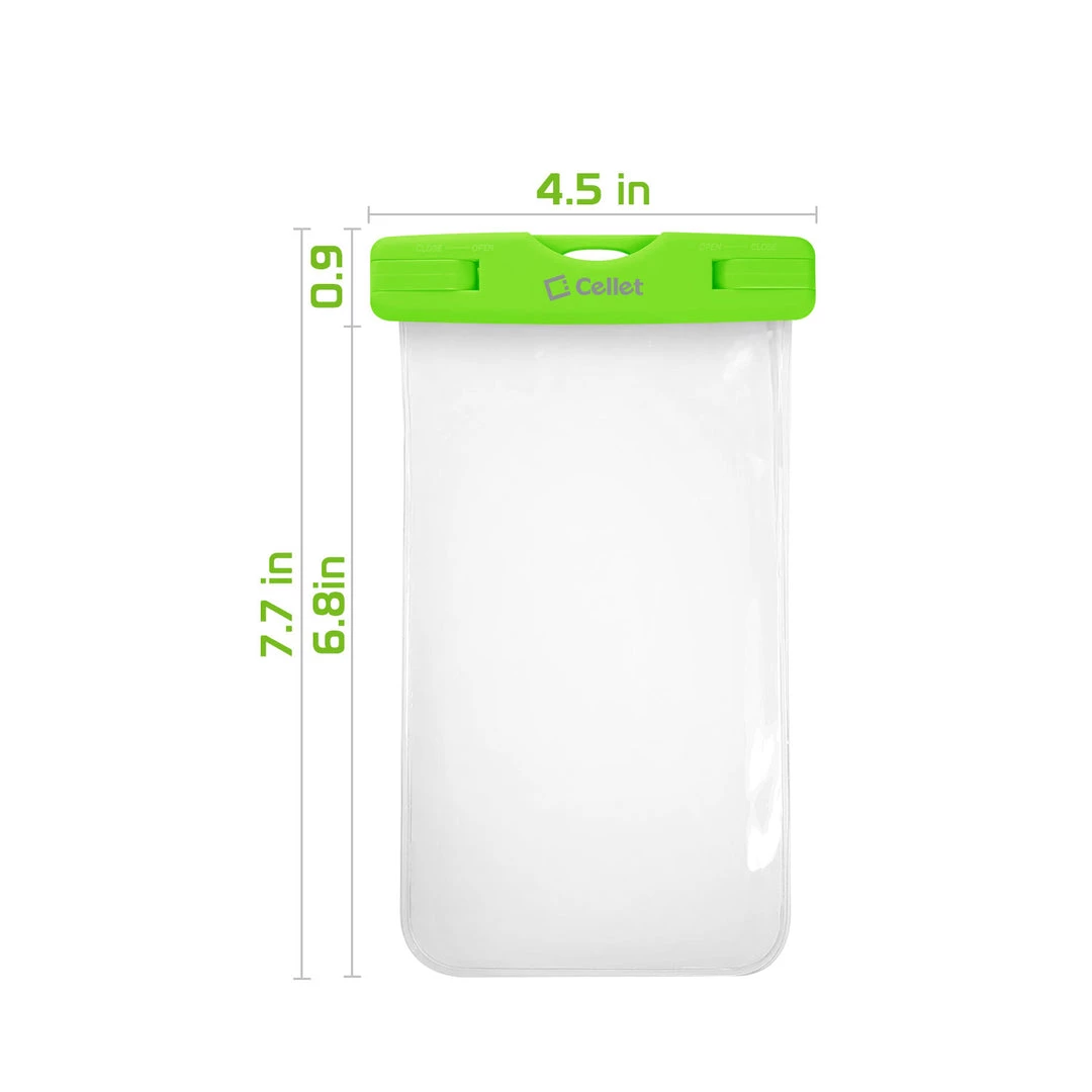 WATER1GR - Cellet Universal IPX8 Waterproof Case For Apple IPhone 7 Plus, 6s Plus, Samsung Galaxy S7 Edge, Large Smartphones, Digital Cameras, MP3 Players And More - Green Full Catalog 7 WATER1GR - Cellet Universal IPX8 Waterproof Case For Apple IPhone 7 Plus, 6s Plus, Samsung Galaxy S7 Edge, Large Smartphones, Digital Cameras, MP3 Players And More - Green Full Catalog