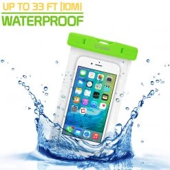 WATER1GR - Cellet Universal IPX8 Waterproof Case For Apple IPhone 7 Plus, 6s Plus, Samsung Galaxy S7 Edge, Large Smartphones, Digital Cameras, MP3 Players And More - Green Full Catalog