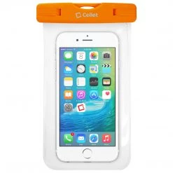 WATER1OR - Cellet Universal IPX8 Waterproof Case For Apple IPhone 7 Plus, 6s Plus, Samsung Galaxy S7 Edge, Large Smartphones, Digital Cameras, MP3 Players And More - Orange