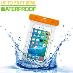WATER1OR - Cellet Universal IPX8 Waterproof Case For Apple IPhone 7 Plus, 6s Plus, Samsung Galaxy S7 Edge, Large Smartphones, Digital Cameras, MP3 Players And More - Orange