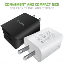 Cellet TCAPP824HBK - UL Certified Compact Home Charger For Apple Devices, 12 Watt (2.4Amp) Home Charger With Dual Ports And 3.3 Ft. Apple MFI Certified Lightning Cable Compatible To IPhone XS Max, XS, XR, X, 8/8 Plus, IPad, IPad Mini 4/3/2 And More - Black Full Catalog