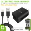 Cellet TCAPP824HBK - UL Certified Compact Home Charger For Apple Devices, 12 Watt (2.4Amp) Home Charger With Dual Ports And 3.3 Ft. Apple MFI Certified Lightning Cable Compatible To IPhone XS Max, XS, XR, X, 8/8 Plus, IPad, IPad Mini 4/3/2 And More - Black Full Catalog