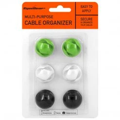 Cellet AC929 - Cable Clips, Multi-Purpose Self Adhesive Cable Organizer- For Desk Management - 6 Piece Multi-color Set- By Cyongear