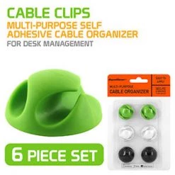 Cellet AC929 - Cable Clips, Multi-Purpose Self Adhesive Cable Organizer- For Desk Management - 6 Piece Multi-color Set- By Cyongear