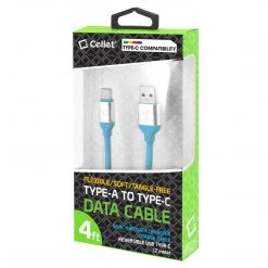 DCA4BL - Flexible / Soft / Tangle-Free Type A To Type C Data Cable - Blue - By Cellet Full Catalog