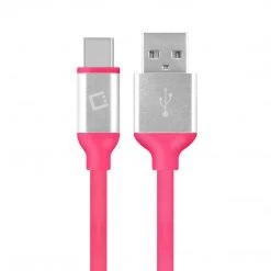 Full Catalog DCA4PK - Flexible / Soft / Tangle-Free Type A To Type C Data Cable - Pink - By Cellet