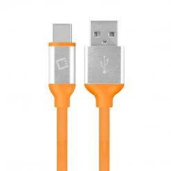 DCA4OR - Flexible / Soft / Tangle-Free Type A To Type C Data Cable - Orange - By Cellet