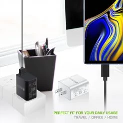 Full Catalog TCQC30BK- Cellet 4x Faster Compact Quick Charge 3.0 Home Charger - Black