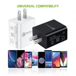 Full Catalog TCQC30BK- Cellet 4x Faster Compact Quick Charge 3.0 Home Charger - Black