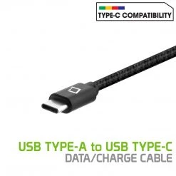 GoCellet DCA420BK - 4 Ft. Durable Nylon Braided Type C Data Transfer & Sync Fast Charge Cable