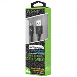 GoCellet DCA420BK - 4 Ft. Durable Nylon Braided Type C Data Transfer & Sync Fast Charge Cable