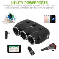 PBACK3WT - Cellet Dual USB Port & 3 Cigarette Port Car Charger For Android & Apple Devices - White Full Catalog 18 PBACK3WT - Cellet Dual USB Port & 3 Cigarette Port Car Charger For Android & Apple Devices - White Full Catalog