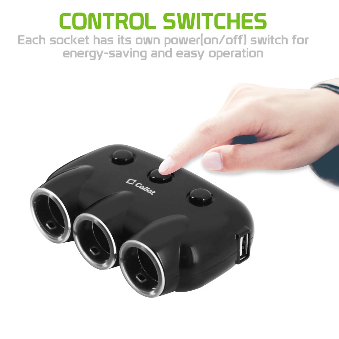 PBACK3WT - Cellet Dual USB Port & 3 Cigarette Port Car Charger For Android & Apple Devices - White Full Catalog 7 PBACK3WT - Cellet Dual USB Port & 3 Cigarette Port Car Charger For Android & Apple Devices - White Full Catalog