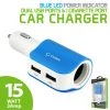PUSBDC2BL - Cellet Universal High Power Dual USB Port & Cigarette Port 15W / 3.1Amps Dual USB Car Charger - Blue/White Full Catalog