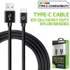 GoCellet Full Catalog DCA1020BK - 10 Ft Durable Nylon Braided Type C Data Transfer & Sync Fast Charge Cable 2.5 Amp