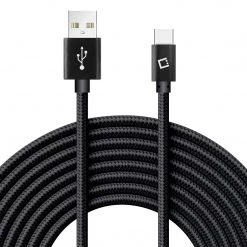 GoCellet Full Catalog DCA1020BK - 10 Ft Durable Nylon Braided Type C Data Transfer & Sync Fast Charge Cable 2.5 Amp