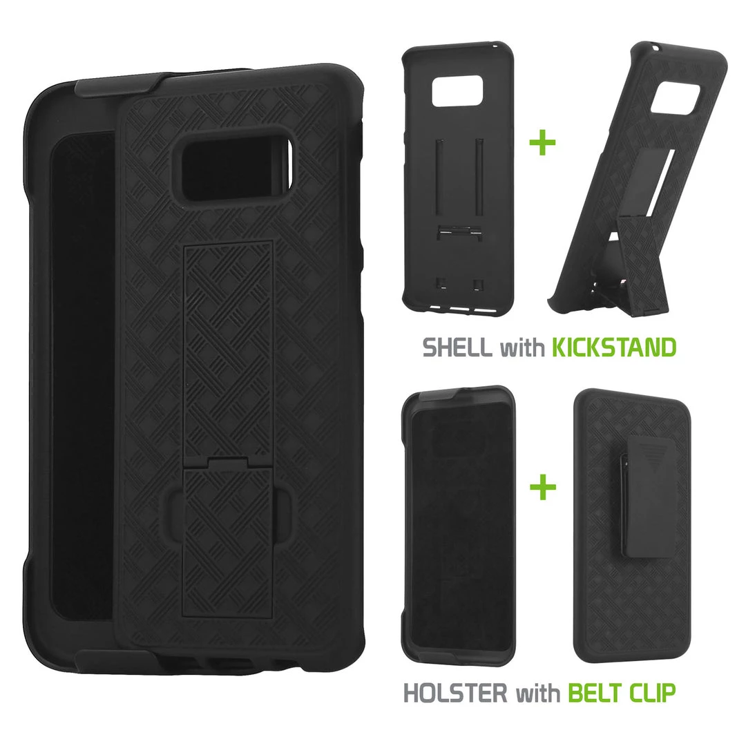 HLSAMS8P - Samsung Galaxy S8 Plus Combo Holster, Holster Shell + Holster + Kickstand Combo Case For Cellet Shell 3 HLSAMS8P - Samsung Galaxy S8 Plus Combo Holster, Holster Shell + Holster + Kickstand Combo Case For Cellet Shell