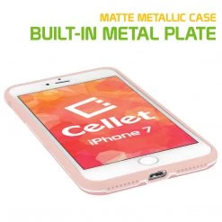 Cellet CCIPH7RG - Apple IPhone SE 2020 / 8 / 7 Matte Metallic Case (Built-in Metal Plate, Works With Magnetic Phone Holder) - Rose Gold Full Catalog