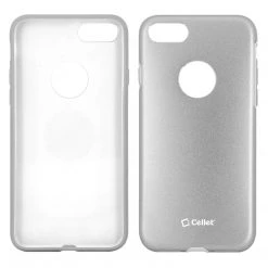 Cellet CCIPH7SL - Apple IPhone SE 2020 / 8 / 7 Matte Metallic Case (Built-in Metal Plate, Works With Magnetic Phone Holder) -Silver