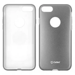 Cellet Full Catalog CCIPH7GY - Apple IPhone SE 2020 / 8 / 7 Matte Metallic Case (Built-in Metal Plate, Works With Magnetic Phone Holder) - Gray