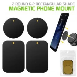 GoCellet CLCMETALP2 - 4 Heavy Duty Phone Mount Magnets - 2 Rectangle & 2 Round Magnets Full Catalog